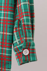 Forest plaid button down shirt