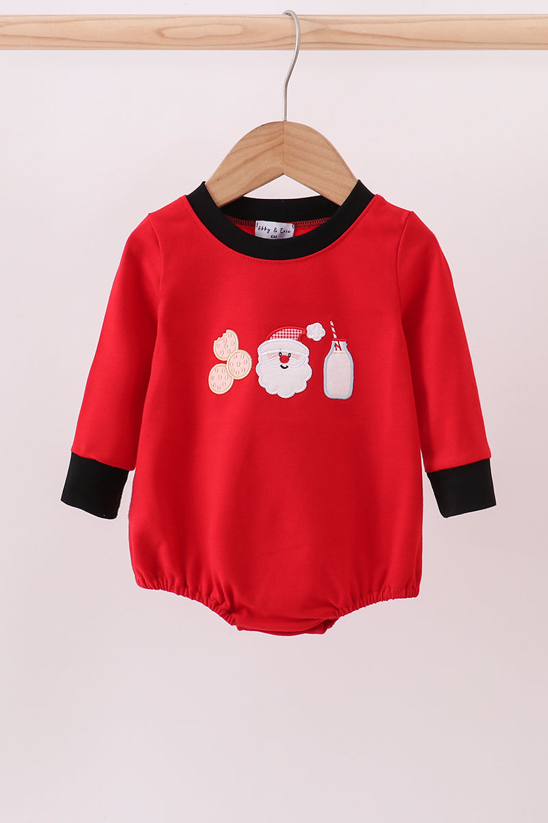 Red santa claus biscuit milk applique bubble