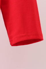 Red santa claus biscuit milk applique top