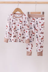 Brown nutcracker bamboo pajamas set
