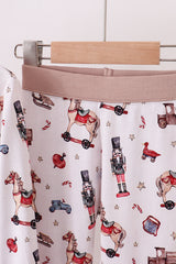 Brown nutcracker bamboo pajamas set