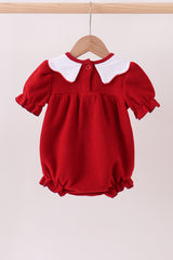 Red christmas tree embroidery fleece bubble