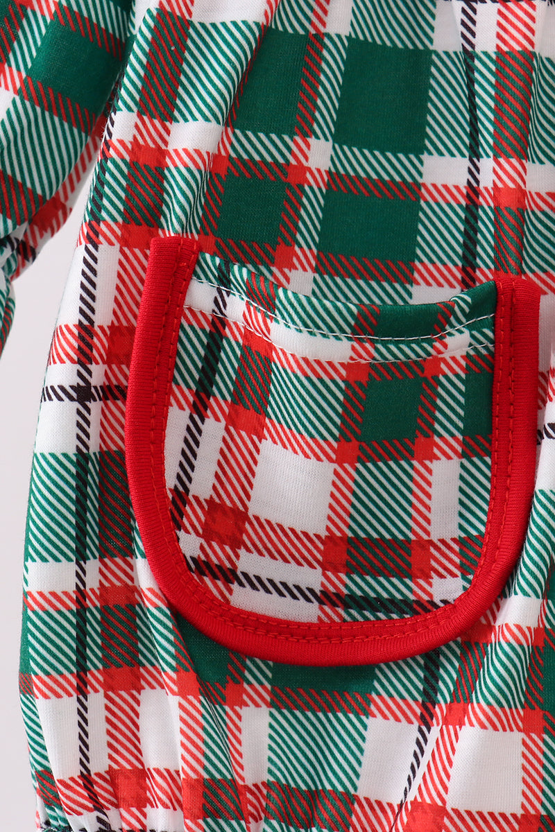 Green plaid ruffle bubble