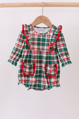 Green plaid ruffle bubble
