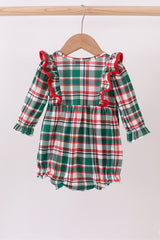 Green plaid ruffle bubble