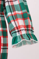 Green plaid ruffle bubble