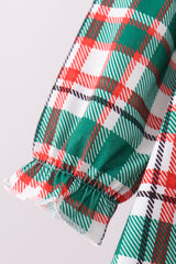 Green plaid ruffle bloomer set