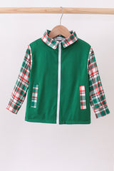 Green plaid 2pc vest set