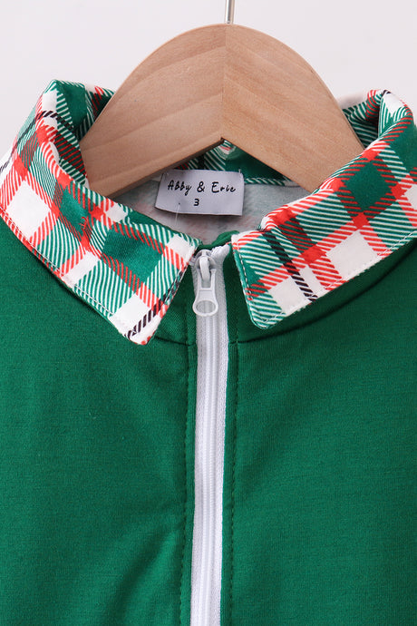 Green plaid 2pc vest set