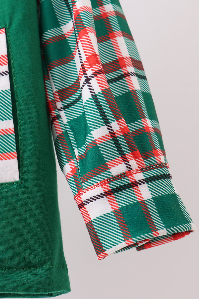 Green plaid 2pc vest set