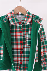 Green plaid 2pc vest set