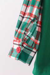 Green plaid 2pc vest set