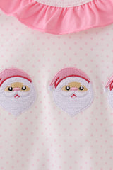 Pink santa claus embroidery ruffle bubble