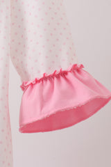 Pink santa claus embroidery ruffle bubble