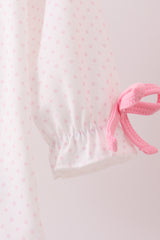 Pink santa claus embroidery ruffle bloomer set