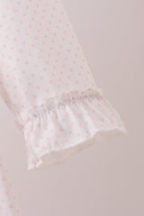 Pink santa claus embroidery ruffle dress