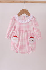 Pink santa claus applique ruffle bubble