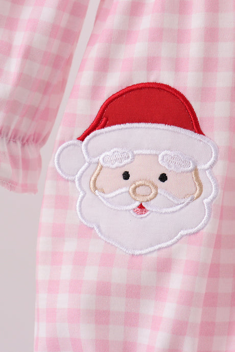 Pink santa claus applique ruffle bubble