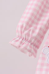 Pink santa claus applique ruffle bubble