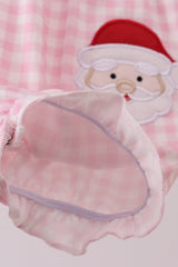 Pink santa claus applique ruffle bubble