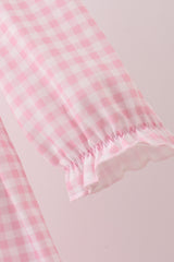 Pink santa claus applique ruffle dress