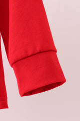 Red santa claus applique top