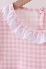 Red santa claus applique ruffle pants set