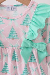 Pink christmas tree ruffle bubble