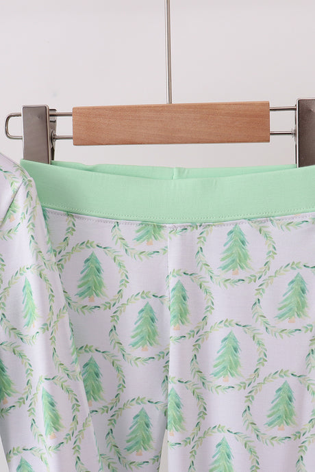 Green christmas tree bamboo pajama set