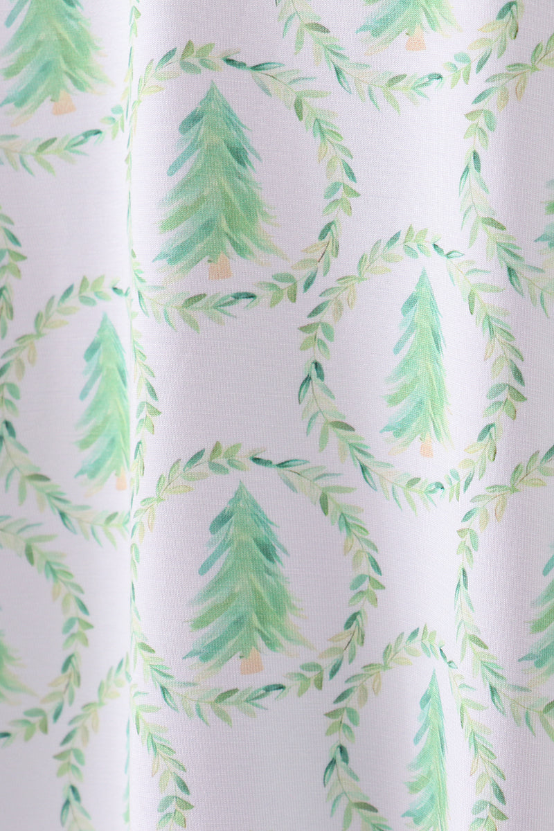 Green christmas tree bamboo pajama set