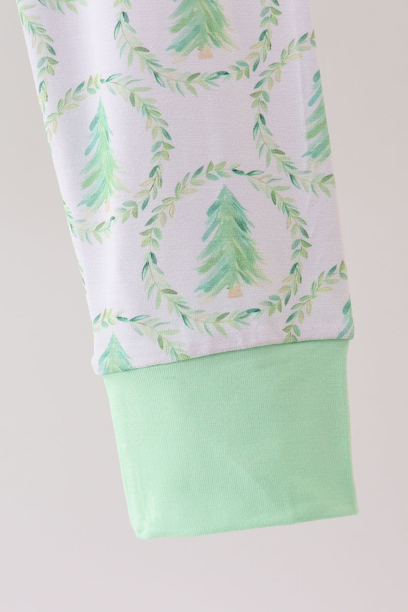 Green christmas tree bamboo pajama set