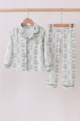 Green christmas tree print pajama set
