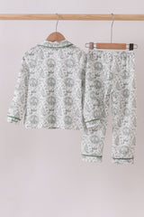 Green christmas tree print pajama set