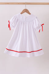 White santa claus smocked dress