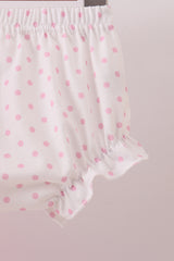 Pink christmas tree smocked bloomer set