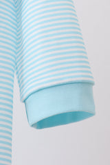 Blue stripe christmas tree smocked romper