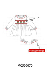 White wreath smocked ruffle bloomer set