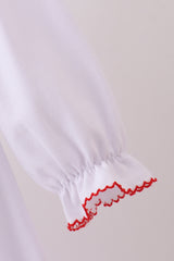White wreath smocked ruffle dress