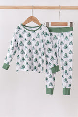 Green christmas tree bamboo pajama set