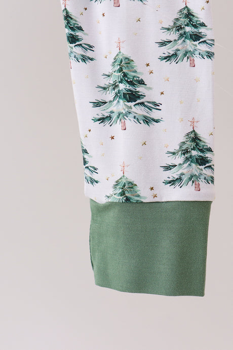 Green christmas tree bamboo pajama set