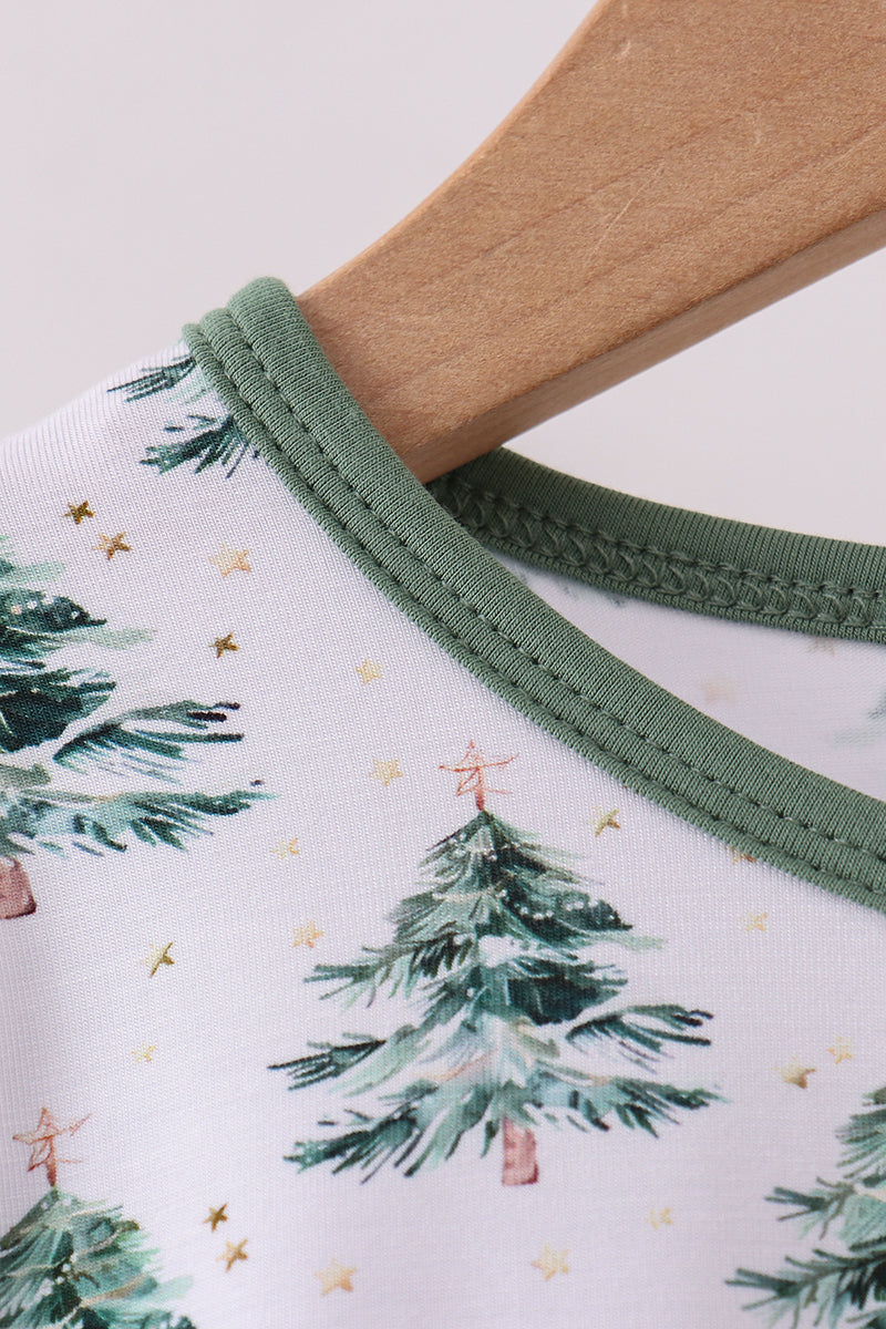 Green christmas tree bamboo pajama set