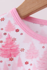 Pink christmas tree bamboo pajama set