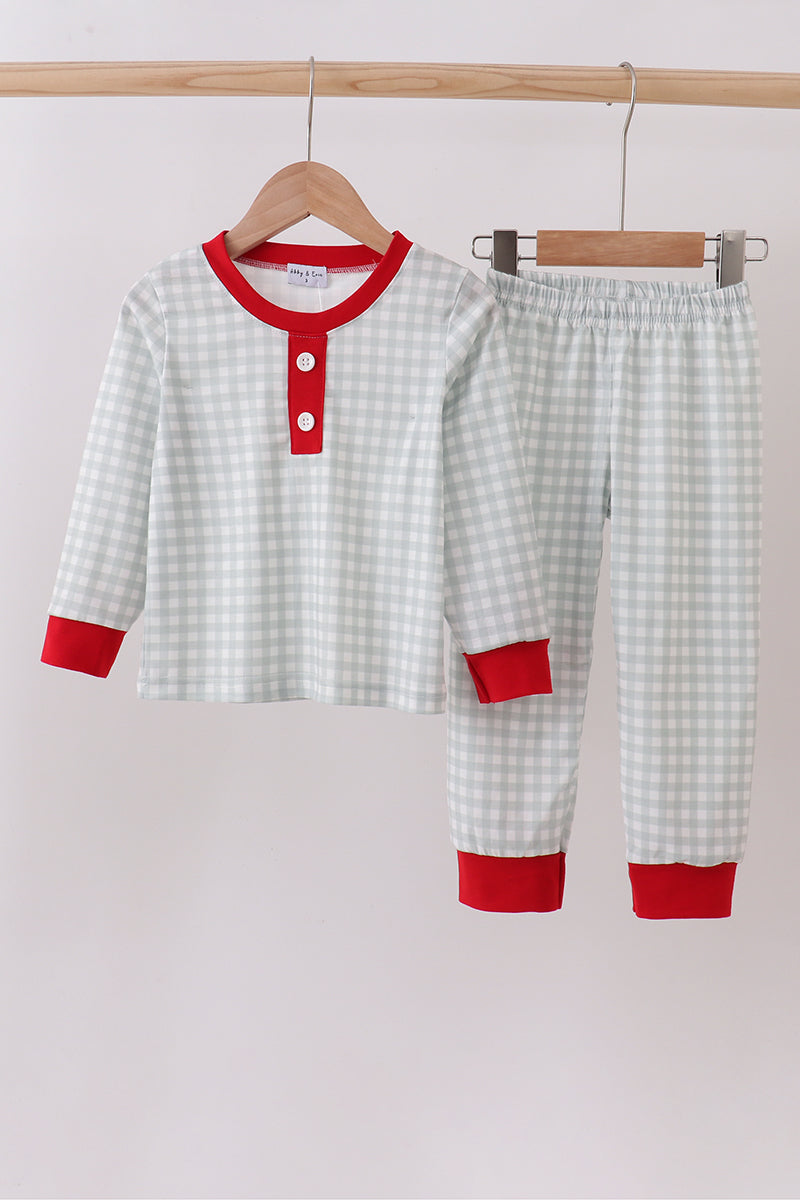 Sage gingham pajama set