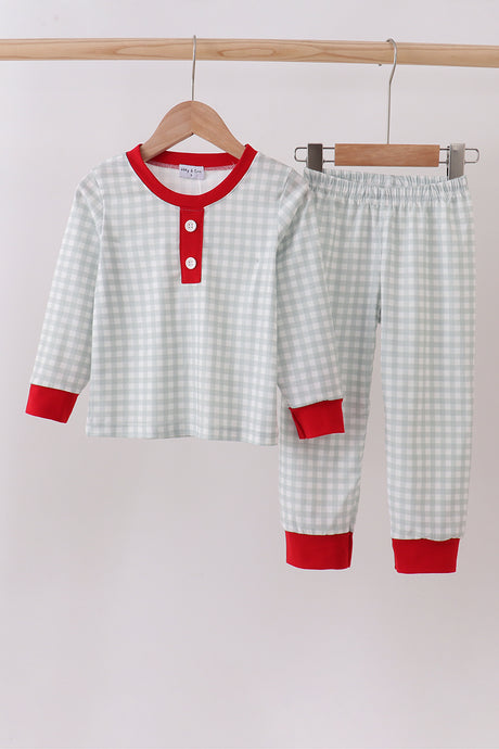 Sage gingham pajama set