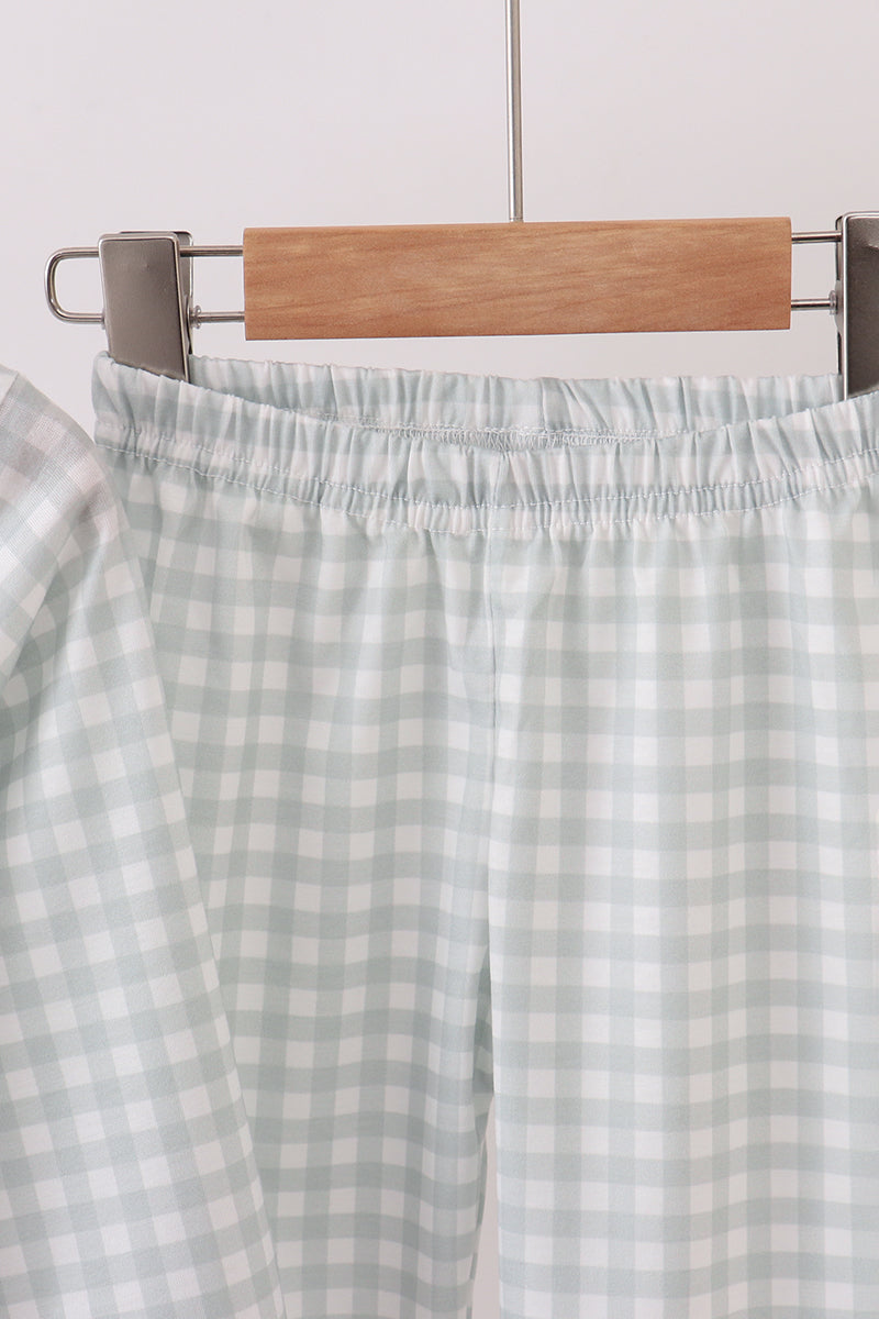 Sage gingham pajama set