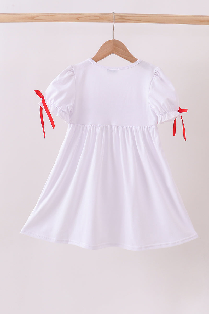 White holly embroidery dress