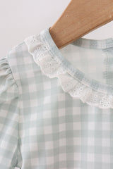 Sage gingham ribbon bow bubble