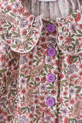 Purple floral ruffle bloomer set