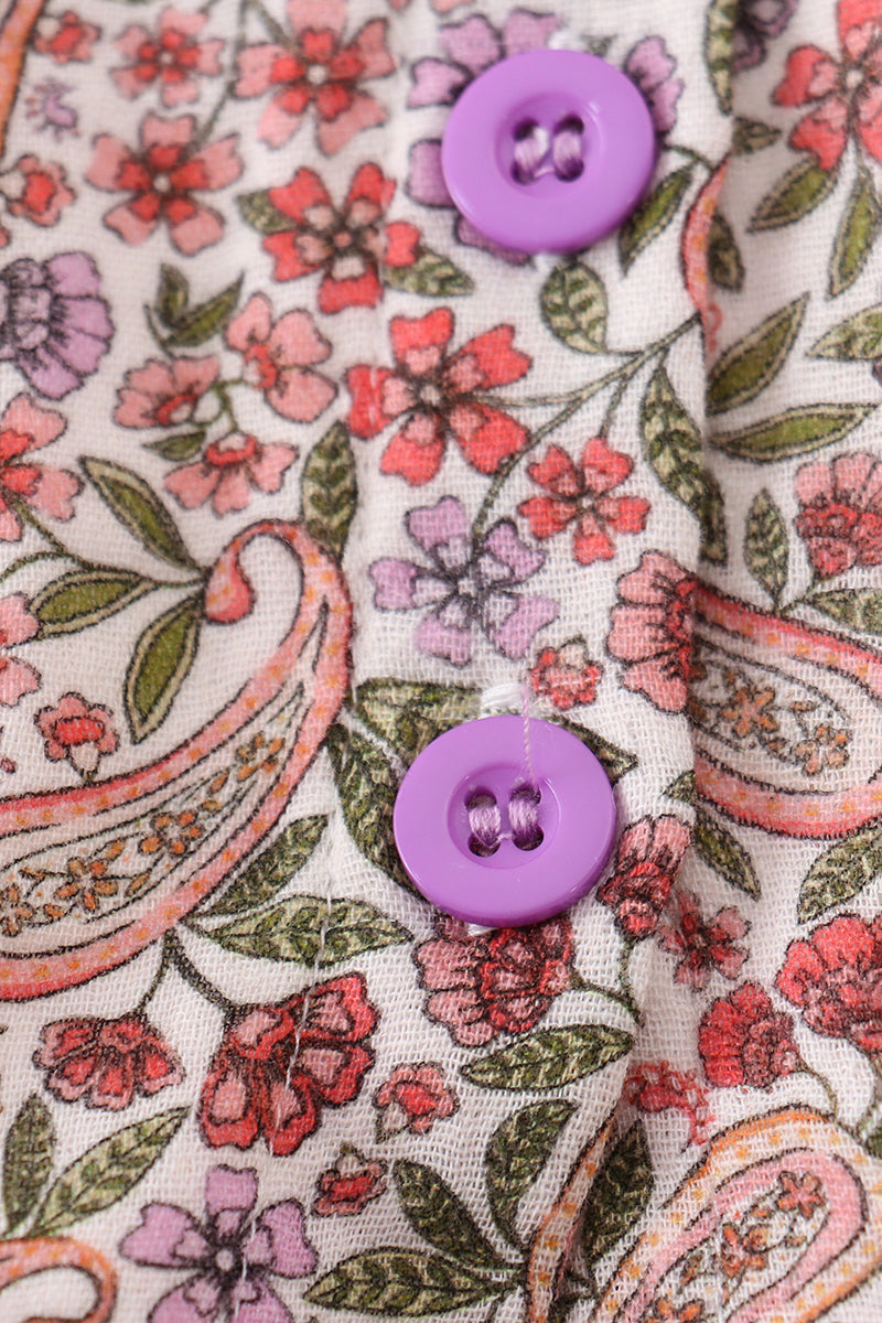 Purple floral ruffle bloomer set
