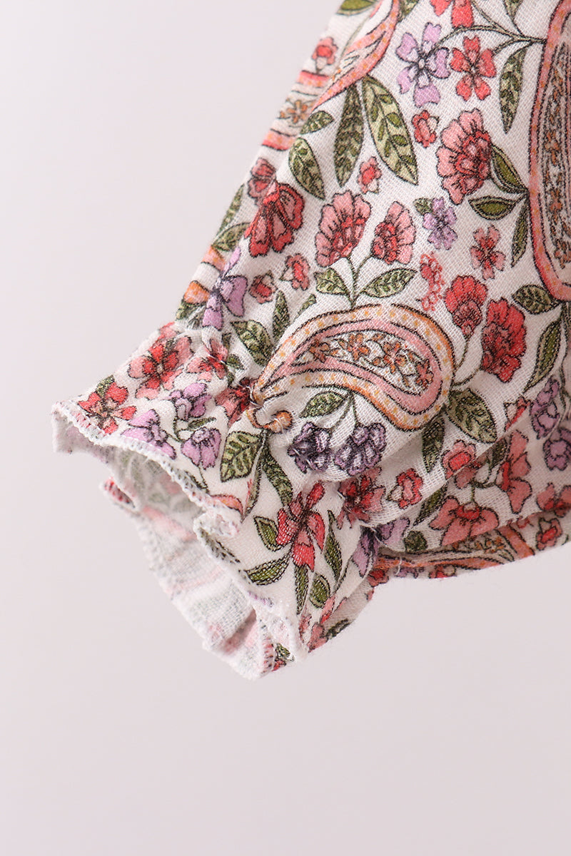 Purple floral ruffle bloomer set
